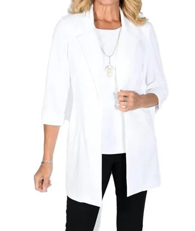 Frank Lyman Waylla Knit Jacket In White In Multi