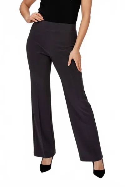 Frank Lyman Wide Leg Pant In Dark Grey In Burgundy