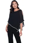 Frank Lyman Round Neck Top In Black In Black