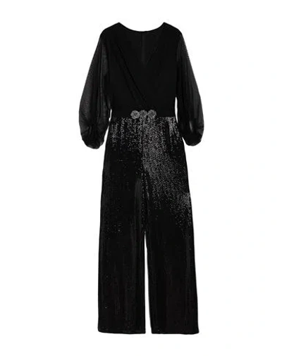 Frank Lyman Woman Jumpsuit Black Size L Nylon, Polyester, Metallic Fiber, Elastane
