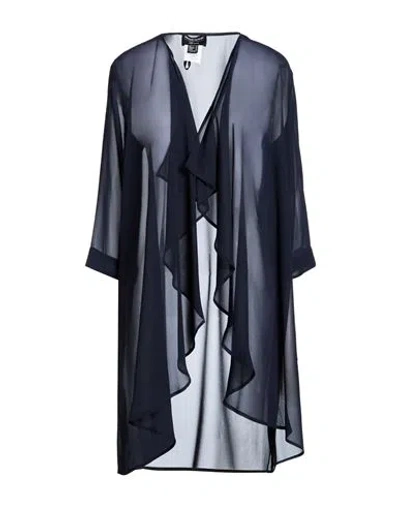 Frank Lyman Woman Overcoat & Trench Coat Midnight Blue Size 12 Polyester