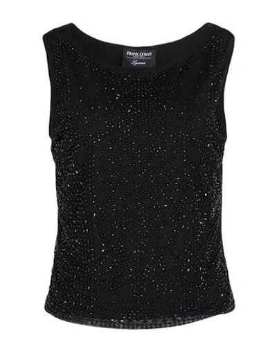 Frank Lyman Woman Top Black Size 10 Polyethylene, Elastane