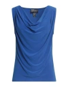 Frank Lyman Woman Top Blue Size 14 Polyester, Elastane