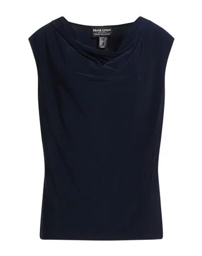 Frank Lyman Woman Top Navy Size 12 Polyester, Elastane In Blue