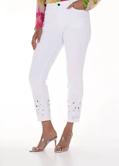 Frank Lyman Women's Cropped Woven Pants In White