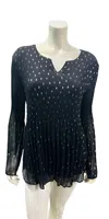Frank Lyman Women's Long Sleeve V Neck Blouse In Black In Black