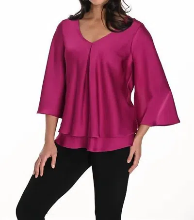 Frank Lyman Women's Pleat Front Top In Magenta In Pink