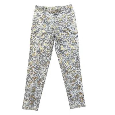 Frank Lyman Women's Pull-on Animal Metallic Print Pants In White Leopard In Multi