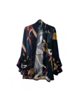 Frank Lyman Women's Ruffle Bell Sleeves Pull On Jacket In Multi In Multi
