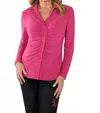 Frank Lyman Woven Blouse In Magenta In Pink