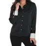 Frank Lyman Woven Blouse With Rhinestones In Black In Black