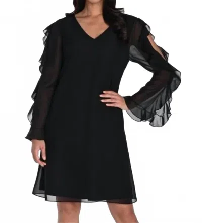 Frank Lyman Woven Dress In Black