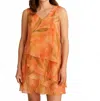 Frank Lyman Woven Dress In Orange/green In Orange