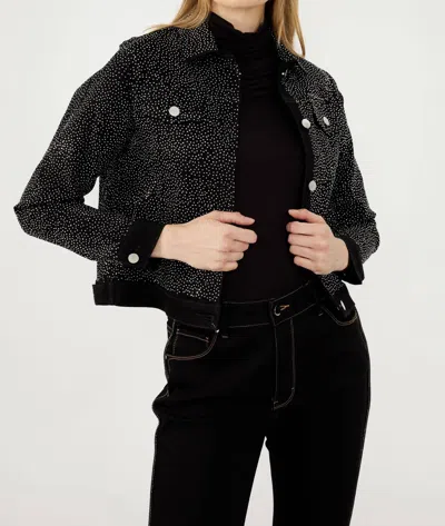 Frank Lyman Woven Jacket In Black / Silver