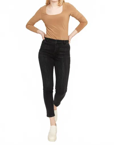 Frank Lyman Woven Jean Pants In Black