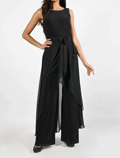 Frank Lyman Woven Jumpsuit In Black