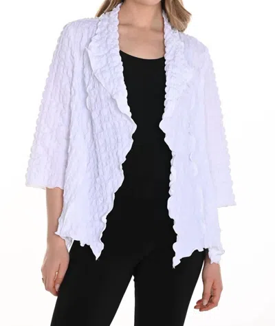 Frank Lyman Woven Open-front Cardigan In White
