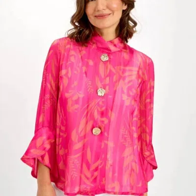 Frank Lyman Woven Pink Silk Jacket In Multi