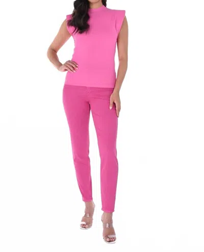 FRANK LYMAN WOVEN REVERSIBLE JEANS IN FUCHSIA