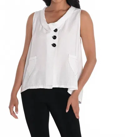 Frank Lyman Woven Sleeveless Vest In Off White