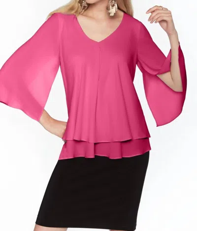 Frank Lyman Woven Top In Magenta In Pink