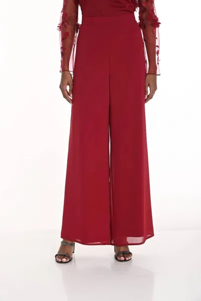 Frank Lyman Woven Wide Leg Pant In Red