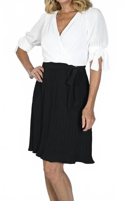 Frank Lyman Wrap Dress In Black/white