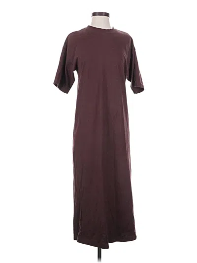 Pre-owned Frank + Oak Casual Dress In Burgundy