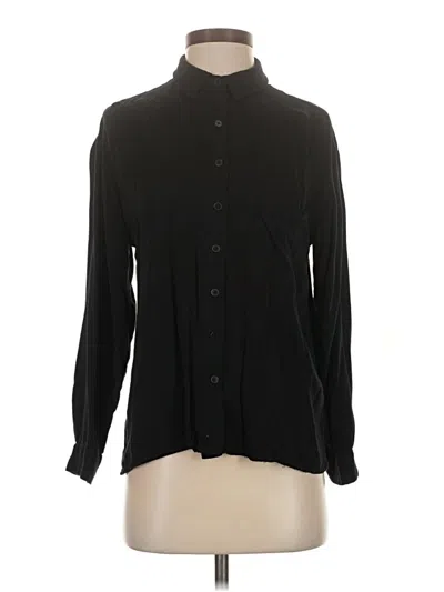 Pre-owned Frank + Oak Long Sleeve Blouse In Black