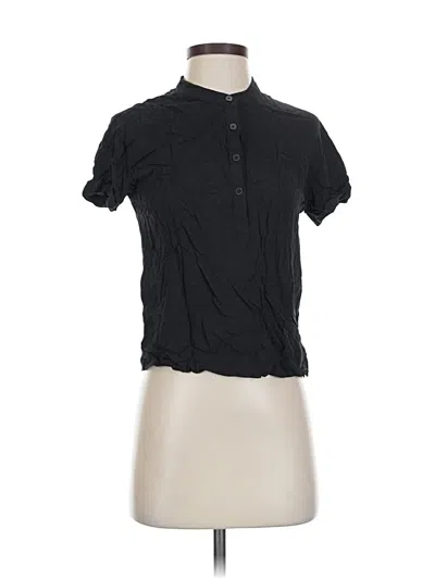 Pre-owned Frank + Oak Short Sleeve Blouse In Black