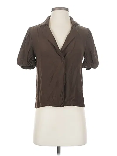 Pre-owned Frank + Oak Short Sleeve Blouse In Brown