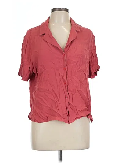 Pre-owned Frank + Oak Short Sleeve Blouse In Red