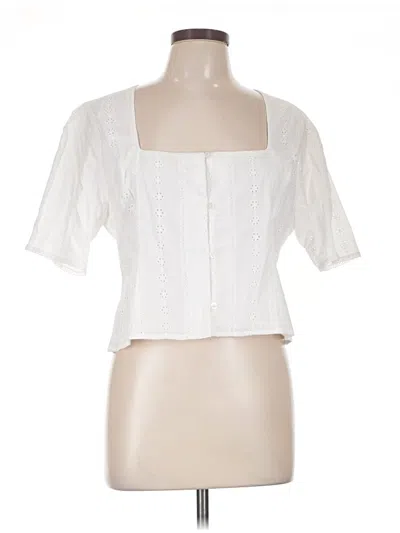 Frank + Oak Short Sleeve Blouse In White
