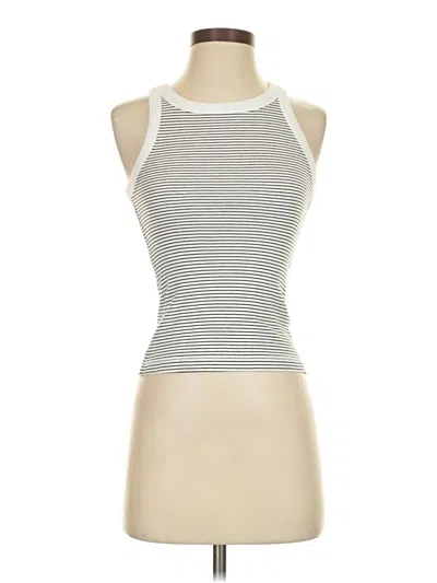 Pre-owned Frank + Oak Tank Top Silver Halter Neckline Tops