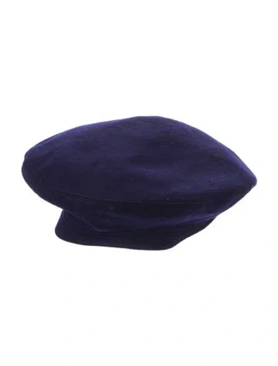 Pre-owned Frank Olive Fur Felt Hat In Blue