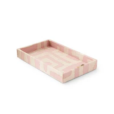 Frank Terracotta Classic Kuba Cloth Vanity Tray In Pink