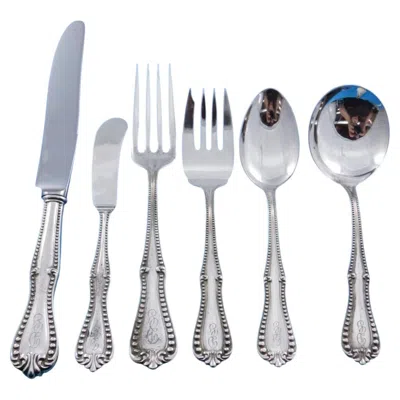 Pre-owned Frank Whiting Georgian Bead By  Sterling Silver Flatware Set 8 Service 52 Pc Rare