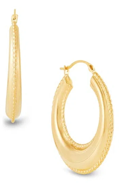 Frankie & Zoe 10k Gold Beaded Edge Hoop Earrings