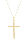 Frankie & Zoe 10k Gold Textured Tube Cross Necklace In Gold