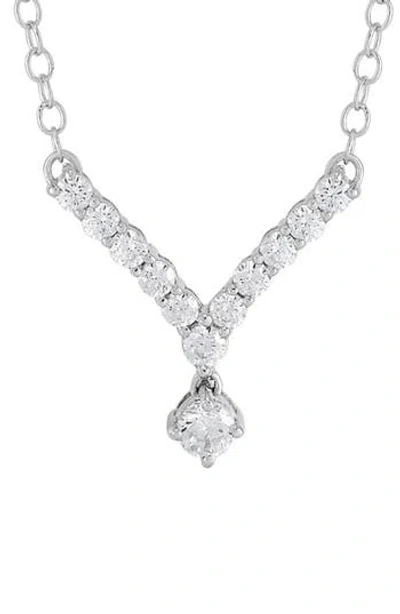 Frankie & Zoe 10k White Gold Lab Grown Diamond Frontal Necklace