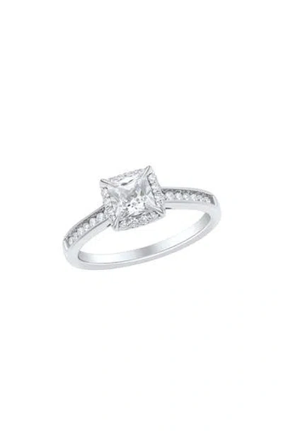 Frankie & Zoe 10k White Gold Lab Grown Diamond Halo Ring