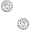 Frankie & Zoe 10k White Gold Lab Grown Diamond Halo Stud Earrings In White