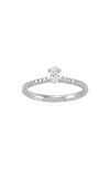 Frankie & Zoe 10k White Gold Oval Lab Grown Diamond Solitaire Ring In Gold