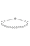 Frankie & Zoe 10k White Gold Pavé Diamond Slider Bracelet In White