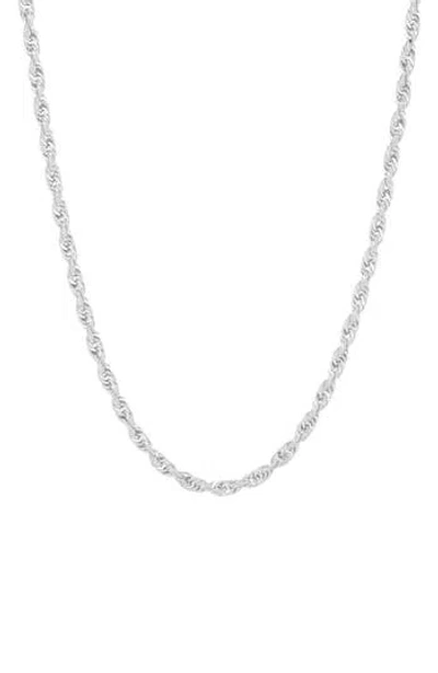 Frankie & Zoe 10k White Gold Rope Chain Necklace