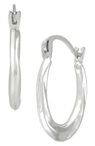 Frankie & Zoe 10k White Gold Tiny Huggie Hoop Earrings