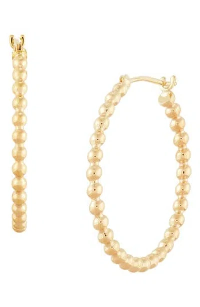 Frankie & Zoe 10k Yellow Gold Beaded Hoop Earrings