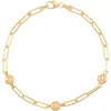 Frankie & Zoe 10k Yellow Gold Beaded Station Chain Bracelet In Gold