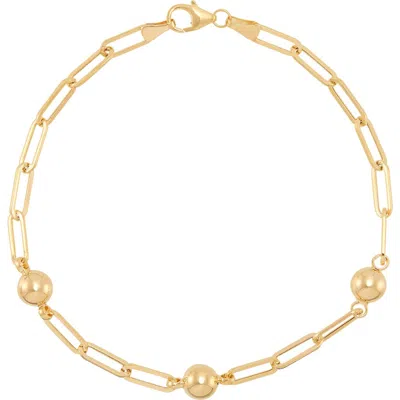 Frankie & Zoe 10k Yellow Gold Beaded Station Chain Bracelet