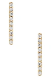 Frankie & Zoe 10k Yellow Gold Diamond Bar Stud Earrings In Gold